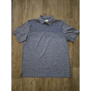 GREG NORMAN Polo Shirt Mens Large Blue Geometric Breathable Play Dry EUC